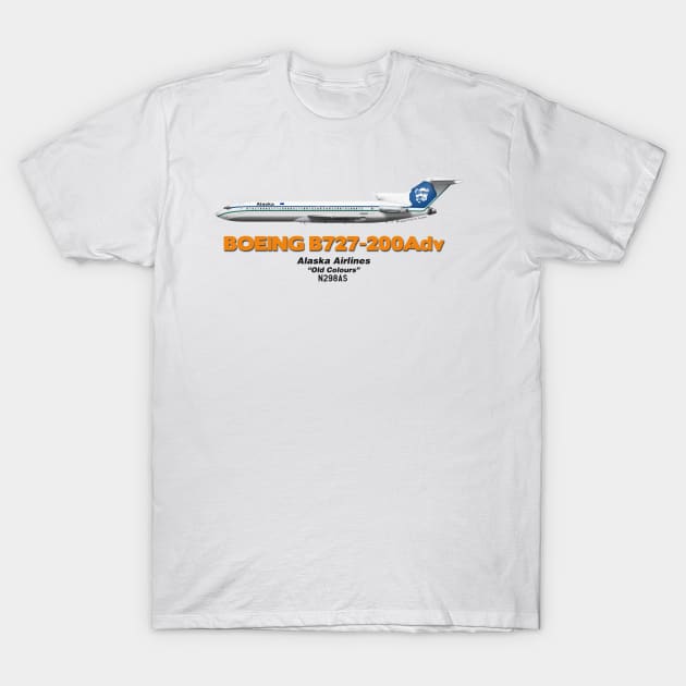 Boeing B727-200Adv - Alaska Airlines "Old Colours" T-Shirt by TheArtofFlying